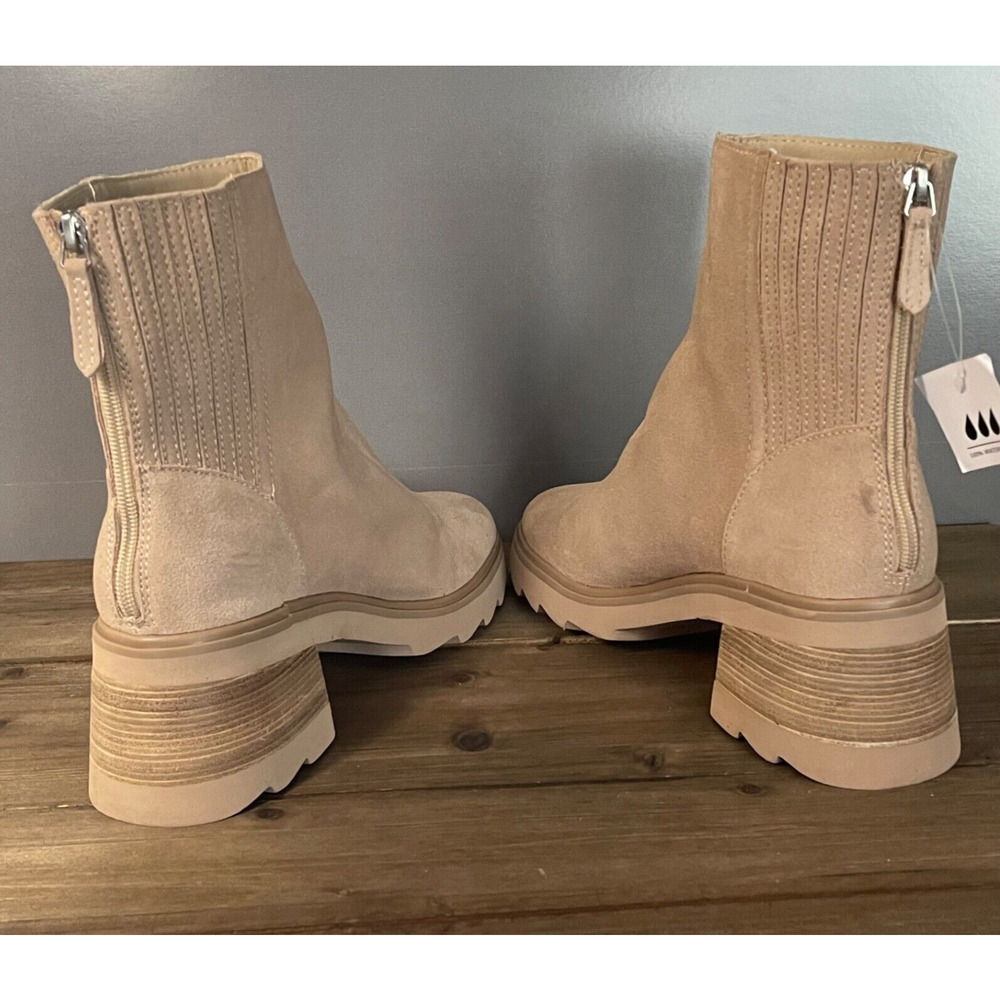 Dolce Vita Martey H2O Women's Size 10 Boots Taupe Suede Waterproof Block Heel - Picture 8 of 15
